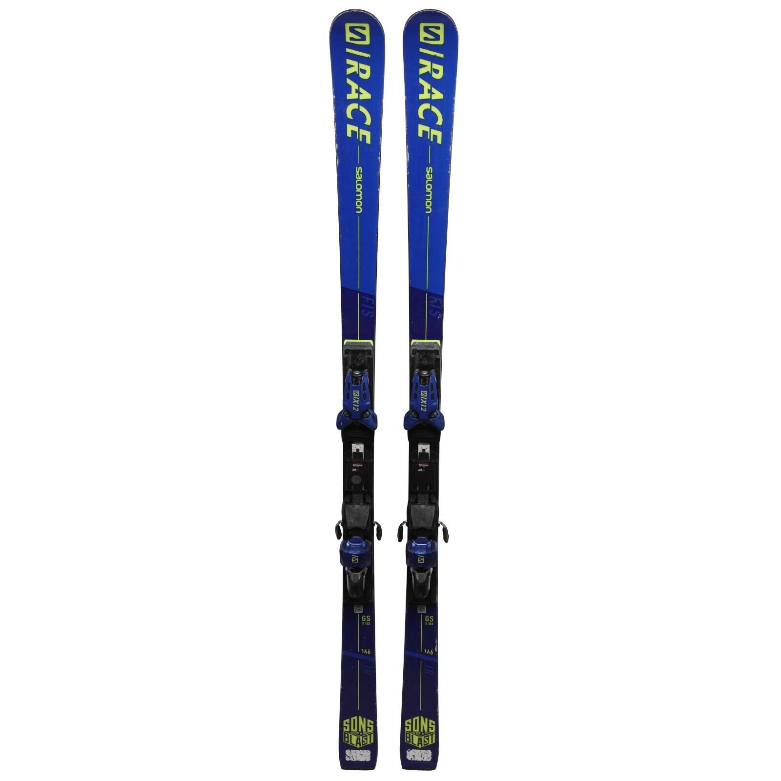 RECONDITIONNE - Ski Junior Salomon S Race Gs Fis + Fixations 2/4