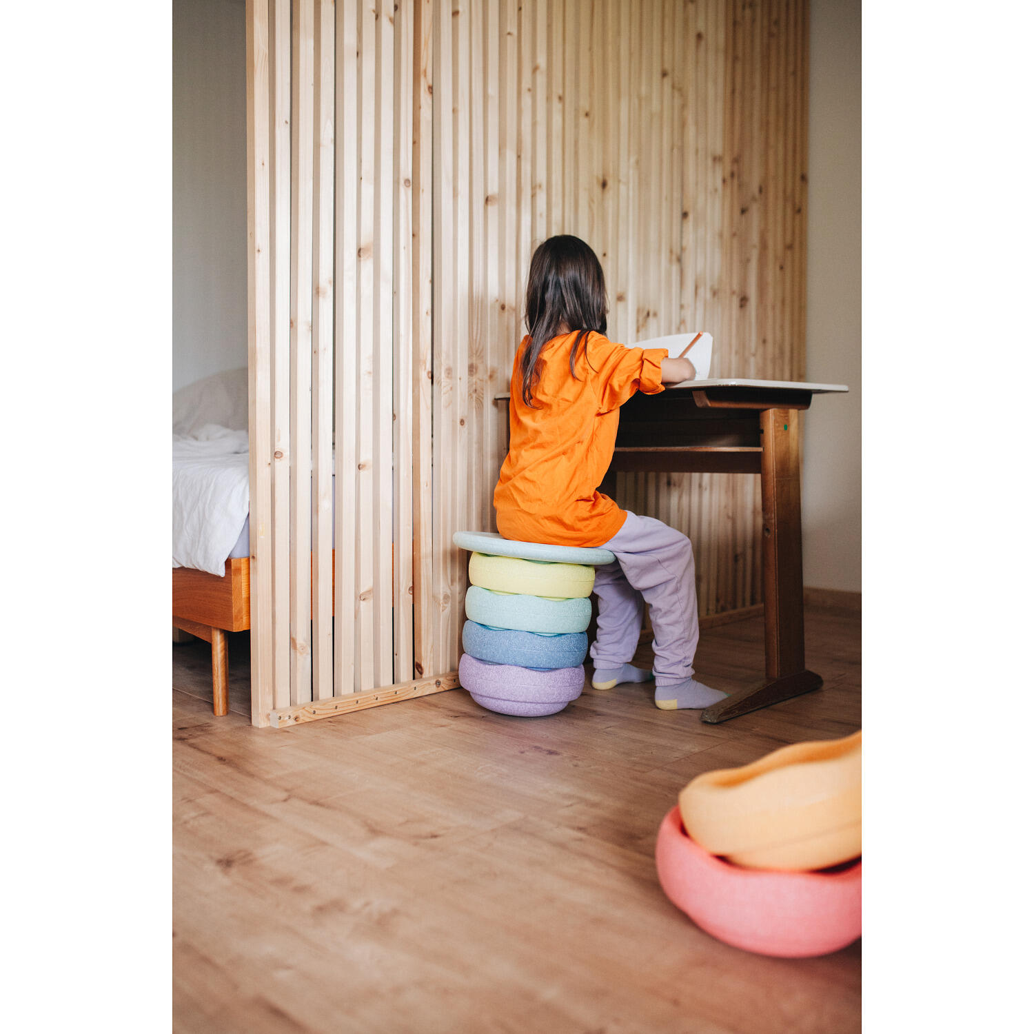 Gry do wczesnej nauki Stapelstein Original Rainbow Pastel (x6) 4/6