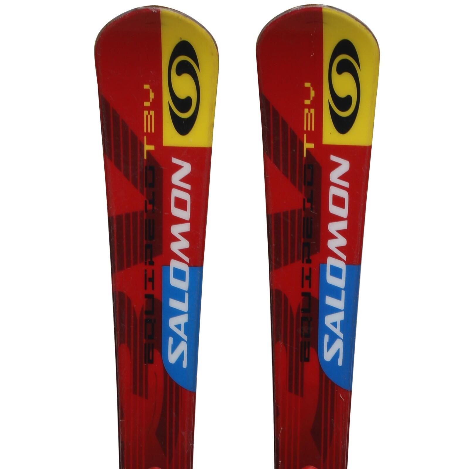 Salomon - Reconditionne - Ski Junior Salomon Equipe 10 T3v + Fixations - Bon - Skis - Rouge - 130cm - Decathlon