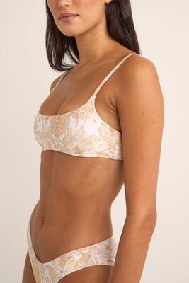 Jean paisley crop - dames badpak top