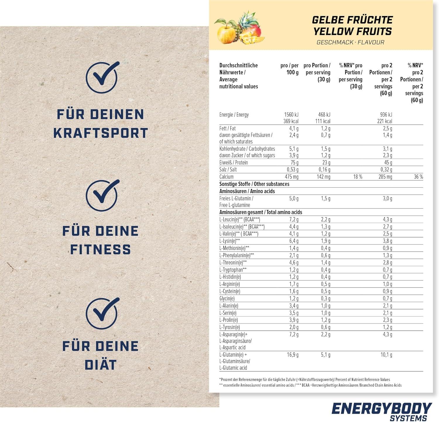 Nature Whey Protein Gelbe Früchte 3/4