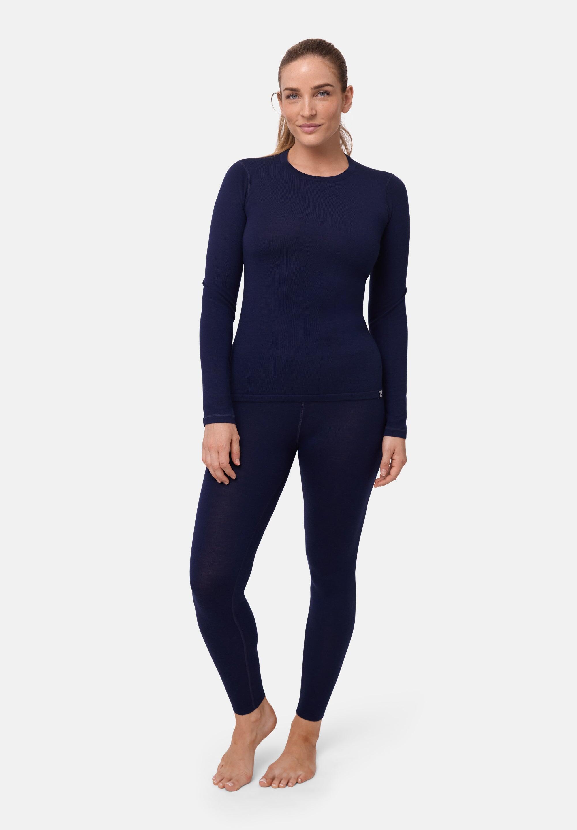 Ensemble Térmique Femme Laine Mérinos Haut & Leggings Chauds Hiver 2/6