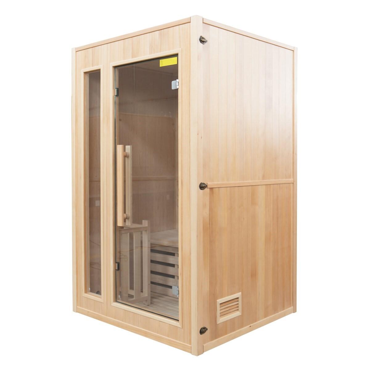 Sauna traditionnel Zen 2 places en épicéa du Canada, poêle et accessoires inclus 3/7