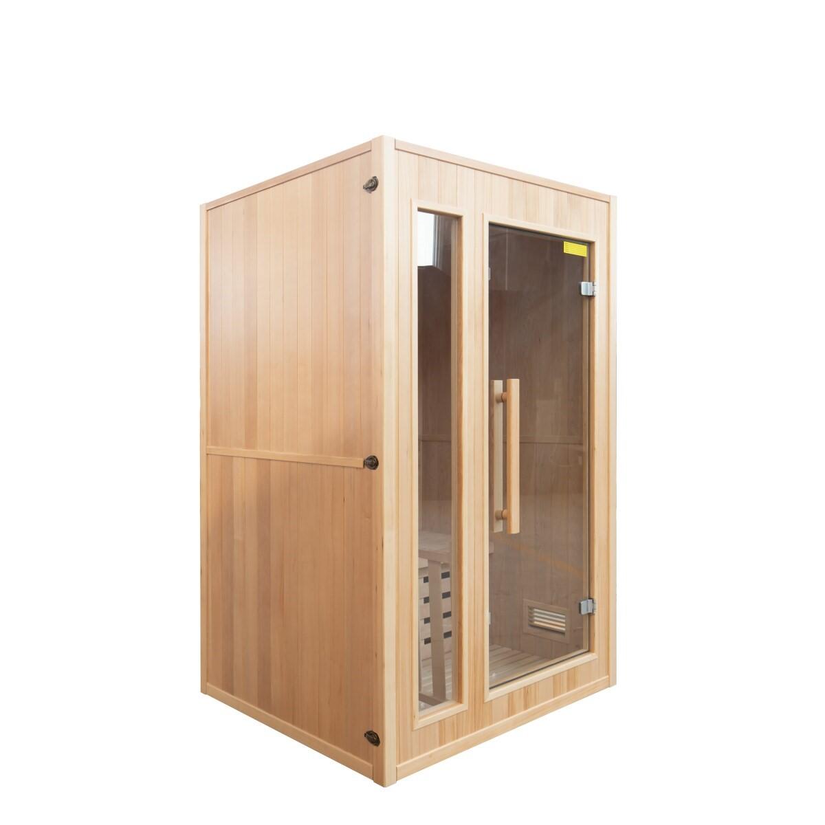 Sauna traditionnel Zen 2 places en épicéa du Canada, poêle et accessoires inclus 4/7