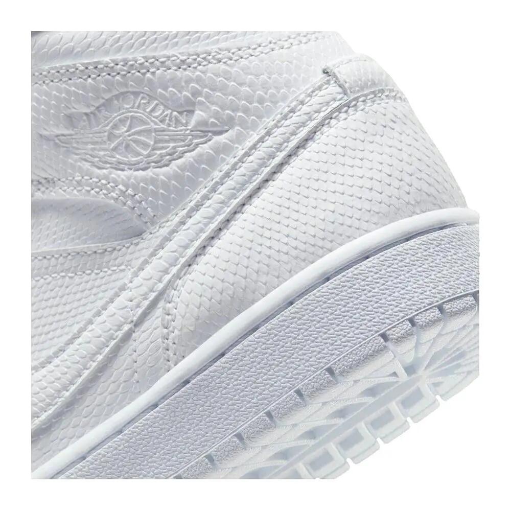 Chaussures sport Nike Air Jordan 1 Mid blanc effet peau de serpent 2/3
