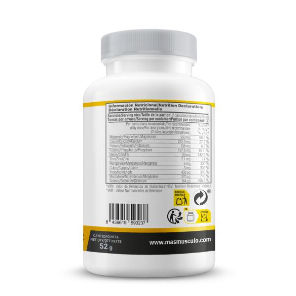 Multimineralen - 60 plantaardige capsules MASmusculo 3/5