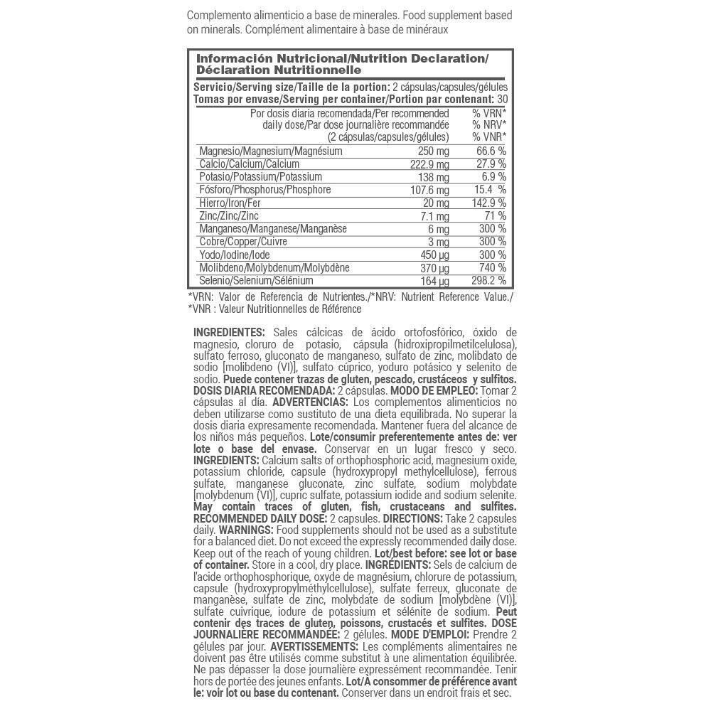 Multimineralen - 60 plantaardige capsules MASmusculo 4/5