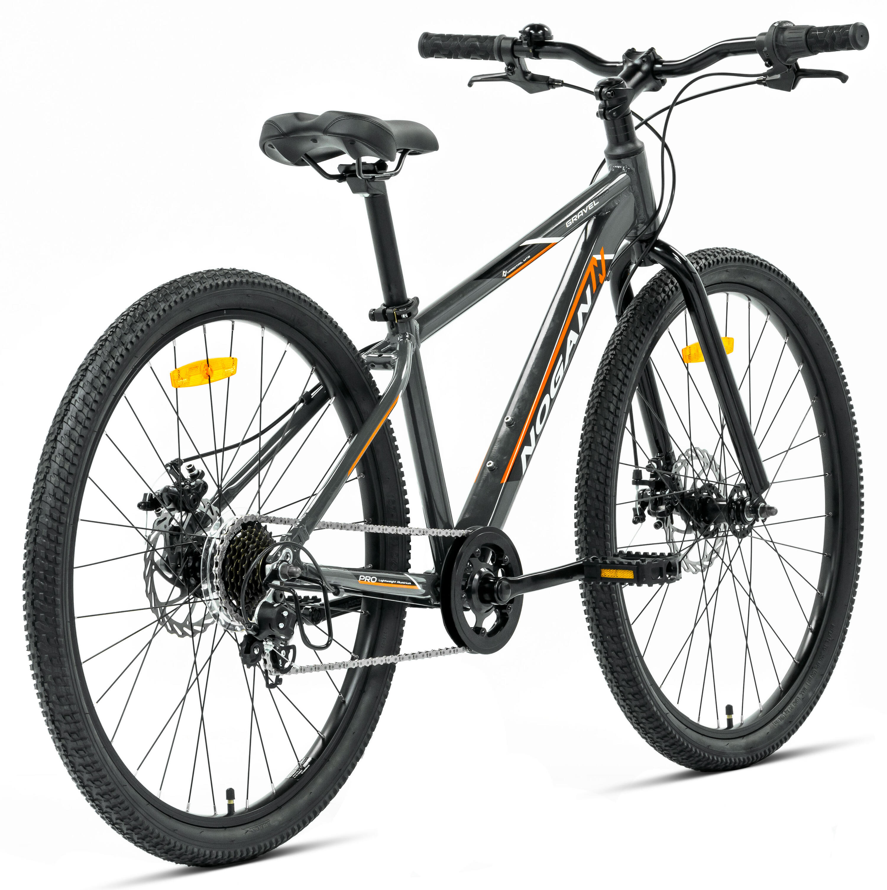 Vélo enfant léger Nogan Gravel PRO - 26 pouces - 7 vitesses - Gris 3/7