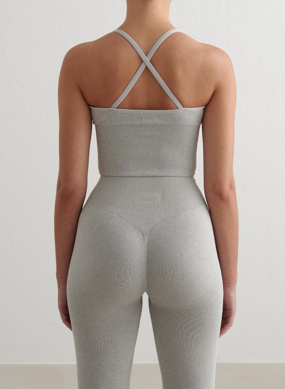 Femme Soutien-gorge de sport Sans Couture Dos Croisé Bralette Gris Mélangé 2/4