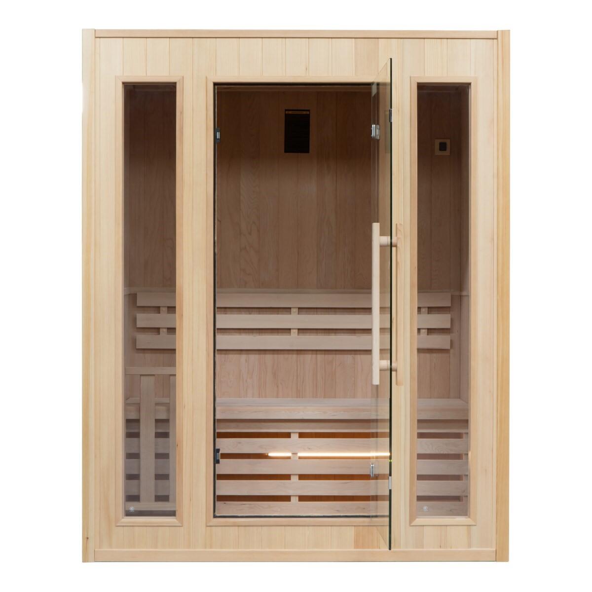 Tradycyjna sauna Zen 3-osobowa z kanadyjskiego świerku, piec i akcesoria 7/7