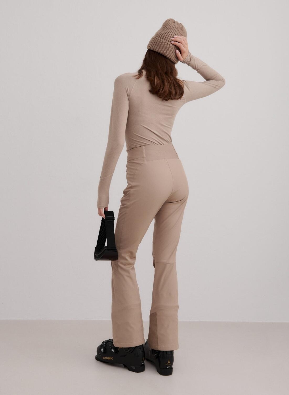 Mujer Pantalón de esquí Impermeable Guardanieves Marrón Claro 3/7