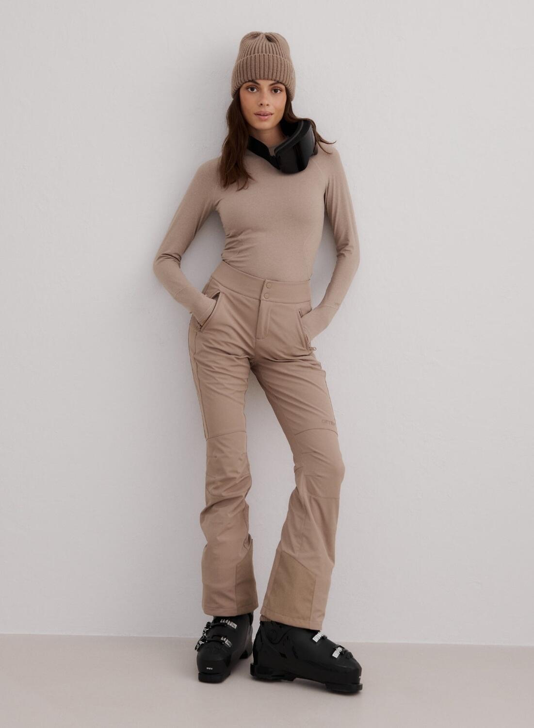 Mujer Pantalón de esquí Impermeable Guardanieves Marrón Claro 6/7