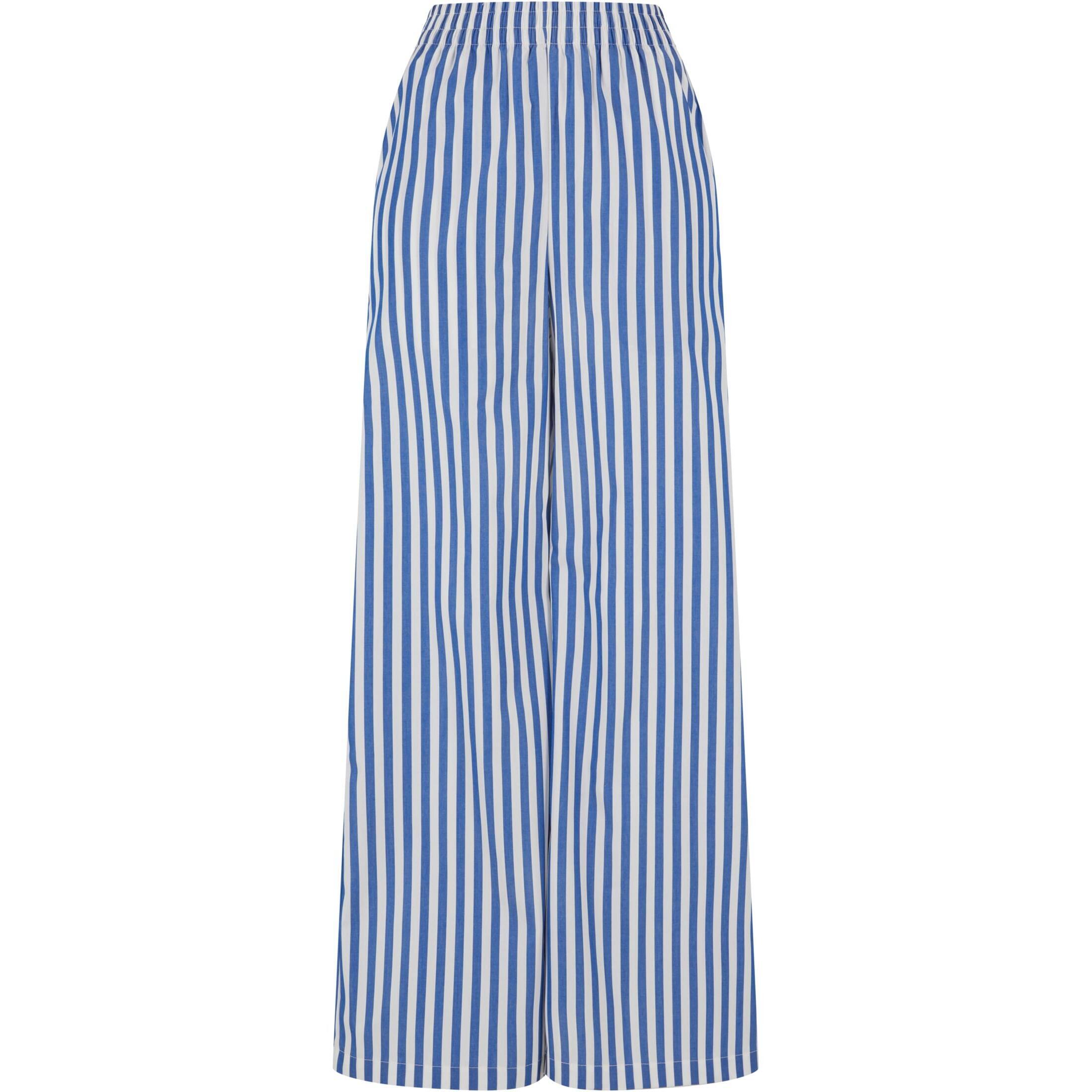 Urban Classics - Pantalon Ample Rayé Pour Femme Urban Classics - Pantalons - Blanc|bleu - Decathlon