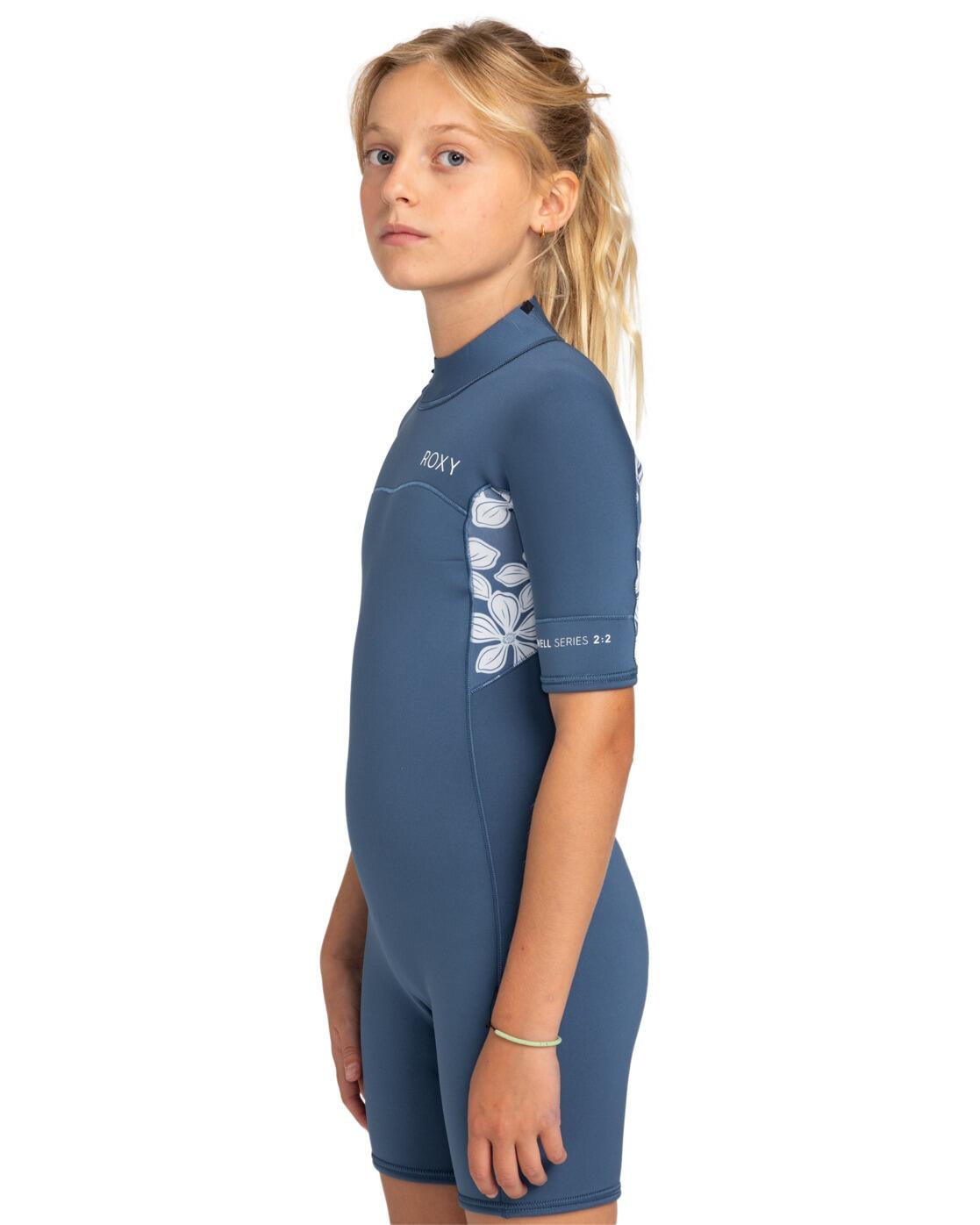 Springsuit manches courtes back zip 2MM SWELL SERIES Bleu Fille 3/4
