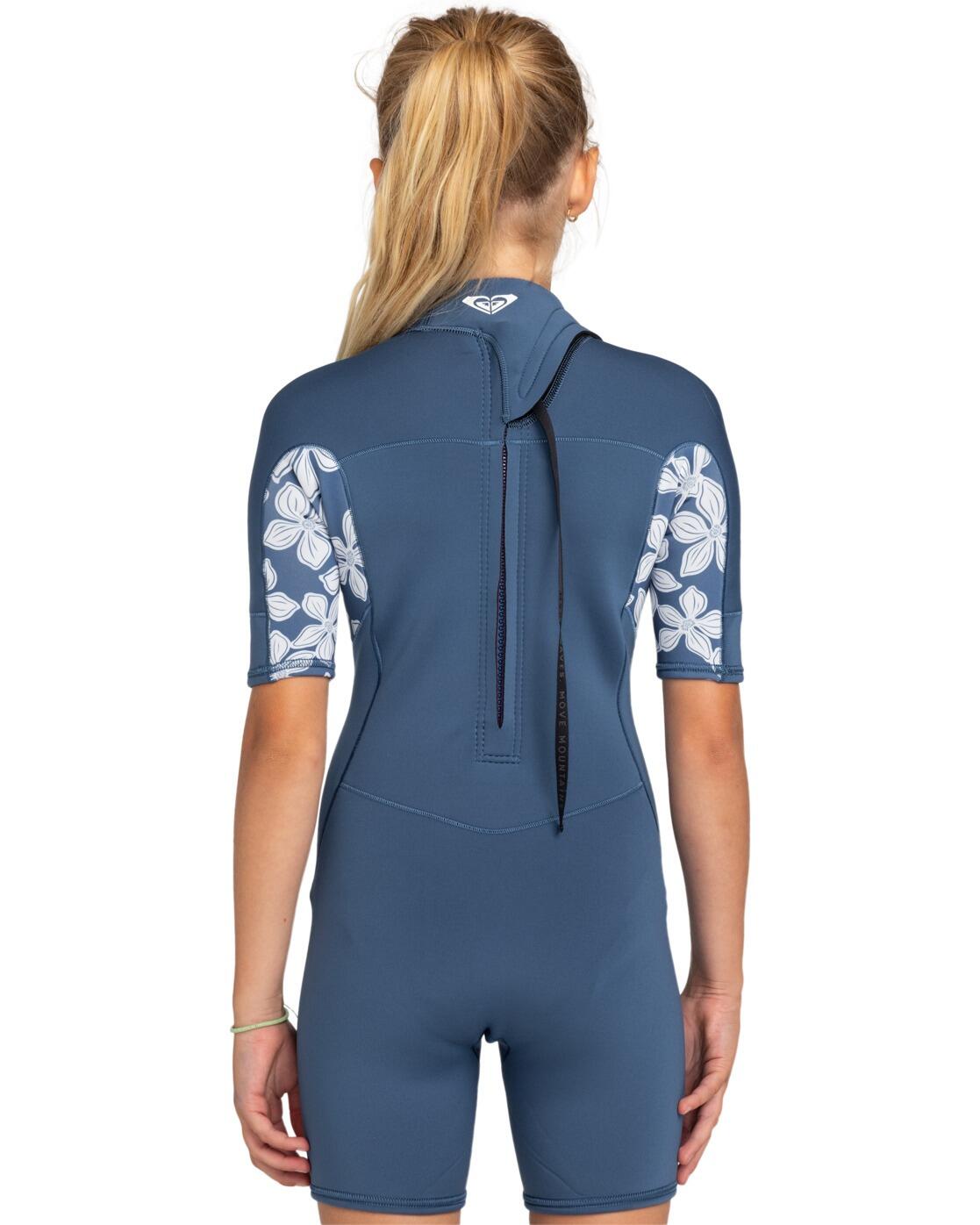 Springsuit manches courtes back zip 2MM SWELL SERIES Bleu Fille 2/4