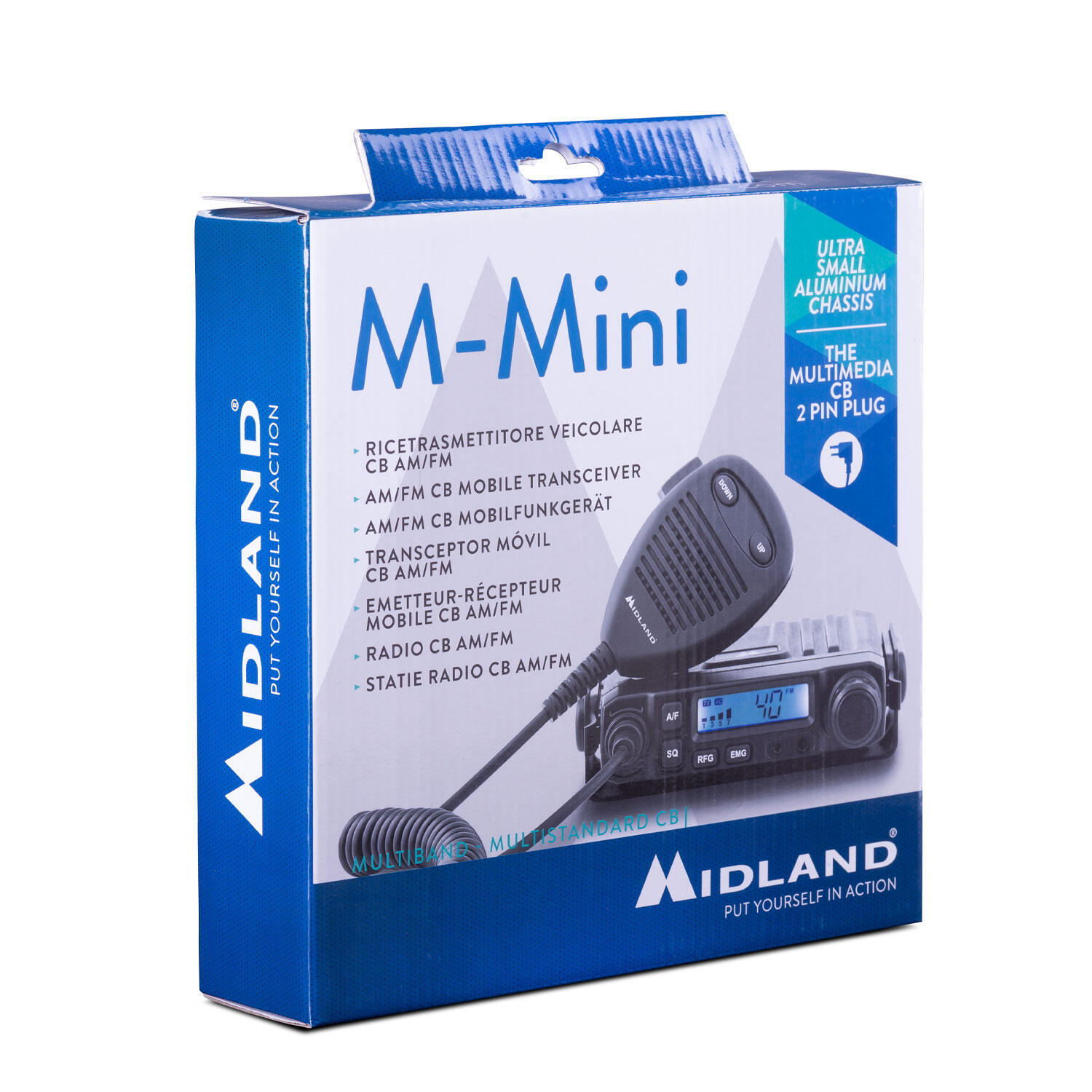 Midland M-Mini Ricetrasmettitore CB Multibanda Veicolare, 40 Canali AM/FM 4/7