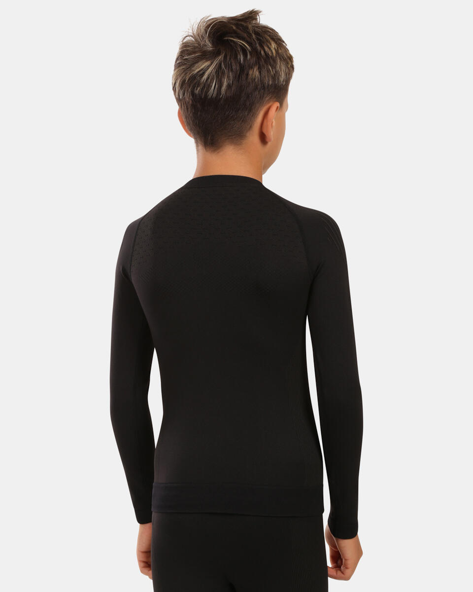 T-shirt thermique sans coutures Kilpi Nathan-JB garçon, manches longues, noir 2/4