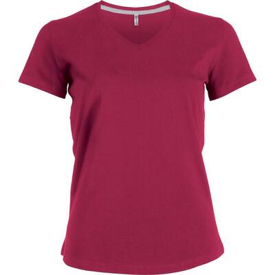 Getailleerde dames t-shirt kariban col v