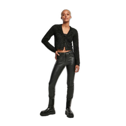 Strickjacke mit Cropped-Federn, Damen Urban Classics