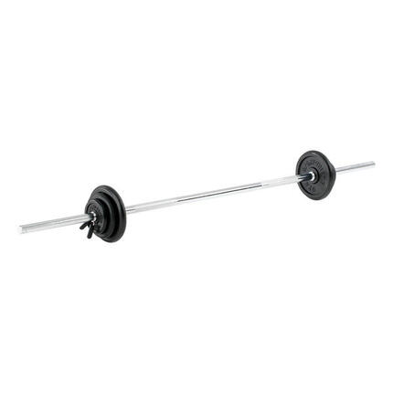 Langhantel-Set 50 kg oder 75 kg Gummiert 50 kg Gewichtheben Unisex Schwarz