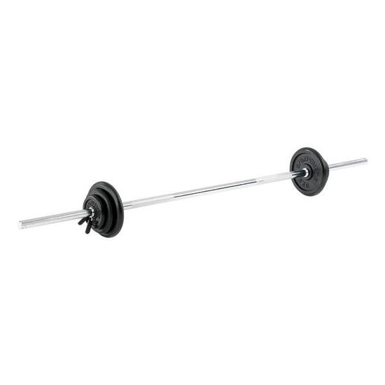 Langhantel-Set 50 kg oder 75 kg Gummiert 50 kg Gewichtheben Unisex Schwarz