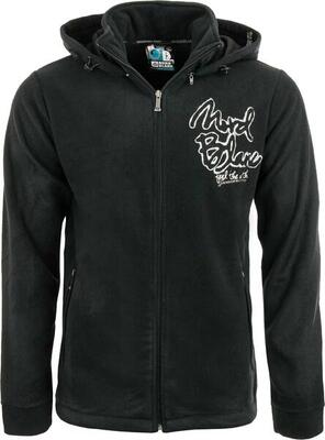 Nordblanc Herren Fleece Hoodie mit Reissverschluss, Schwarz, L