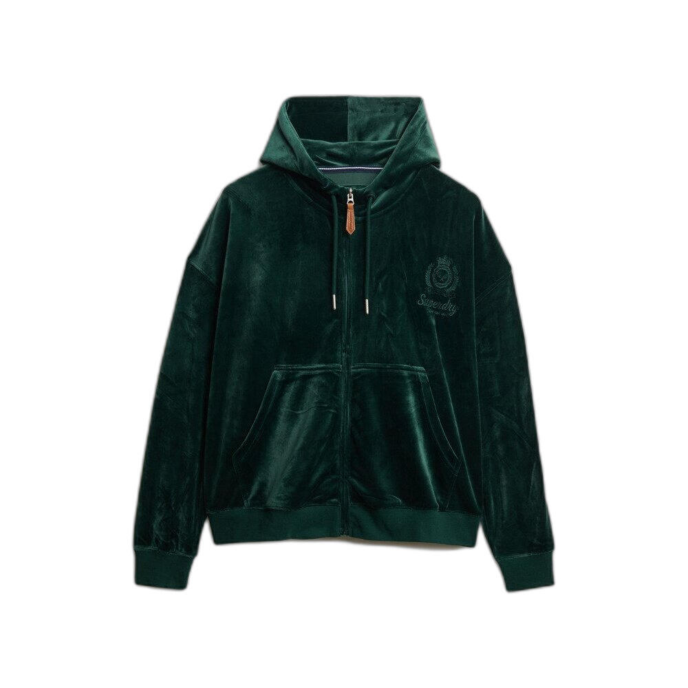 Superdry - Sweatshirt À Capuche Zippé En Velour Femme Superdry Country Club - Sweat-shirt - Vert - Decathlon