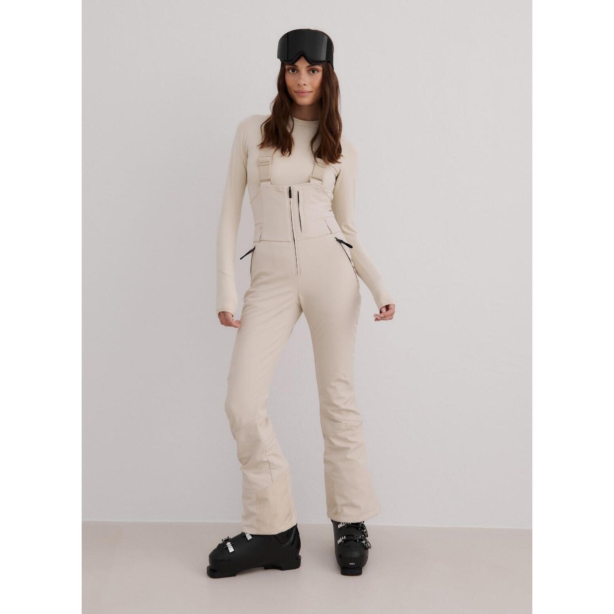 Aim'n - Femme Salopette De Ski Imperméable 3-couches Respirante Pare-neige Crème - Pantalon De Ski - Blanc - Decathlon