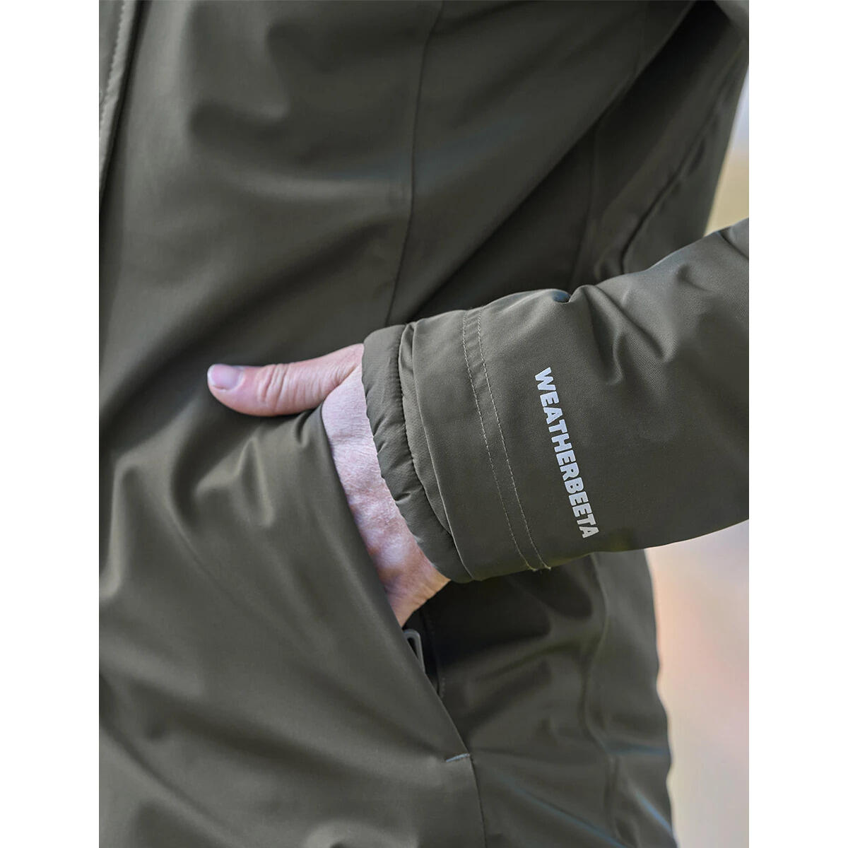 Damen lange wasserfeste Reitjacke Weatherbeeta 3/5