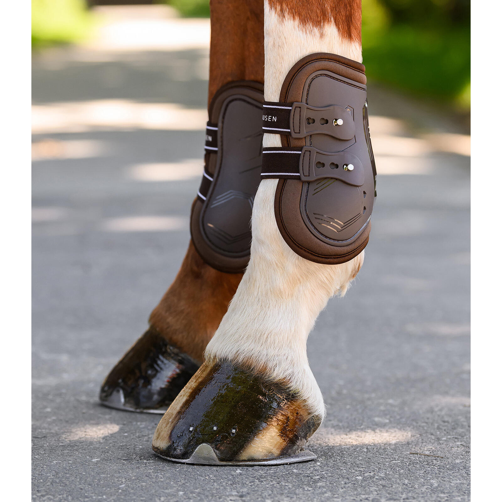 Guêtres ouvertes pour cheval avec protège-boulets Waldhausen Memory Foam Pro 3/4