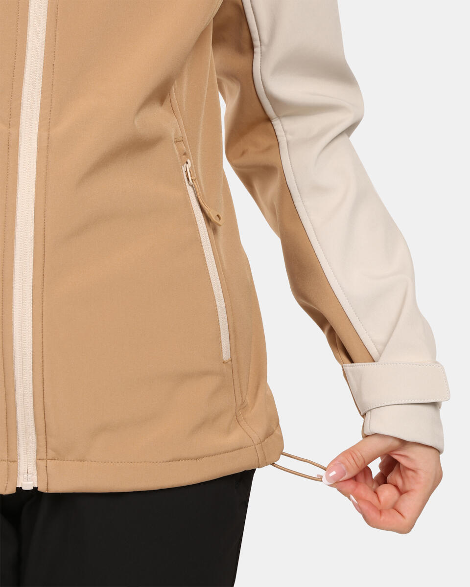 Veste softshell femme Kilpi Ravia-W Beige, imperméable et coupe-vent 3/6