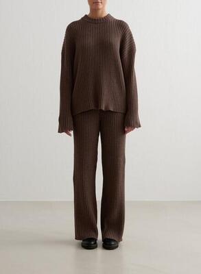 Damen Hose Rippstrick Schwarz