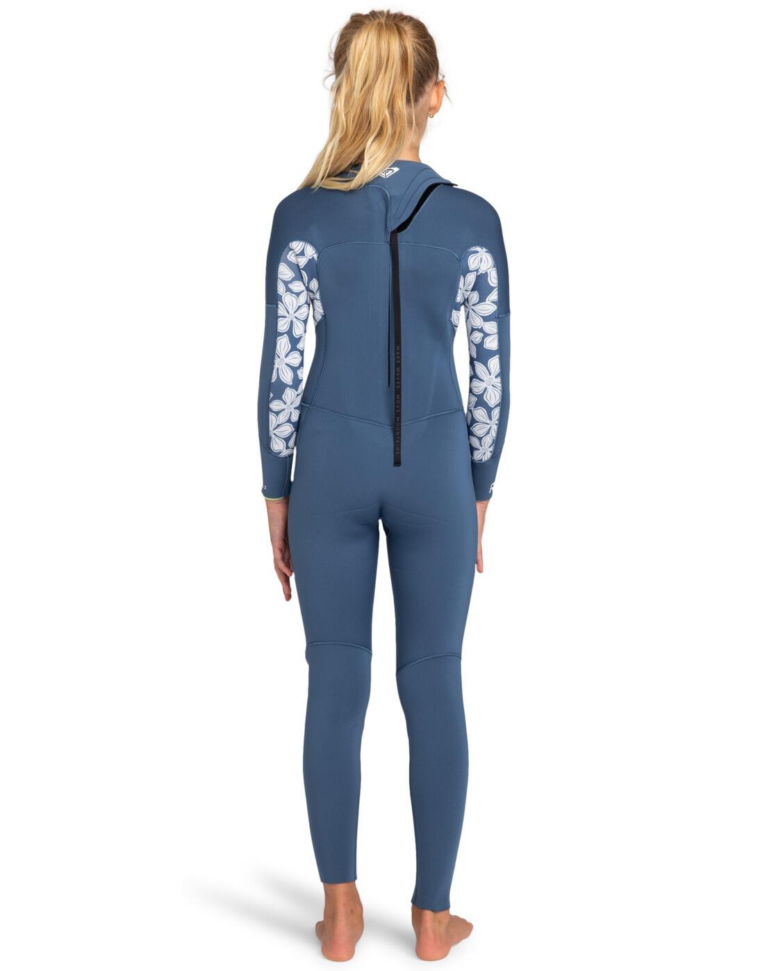 Haut en néoprène back zip 3/2MM SWELL SERIES Bleu Fille 2/4