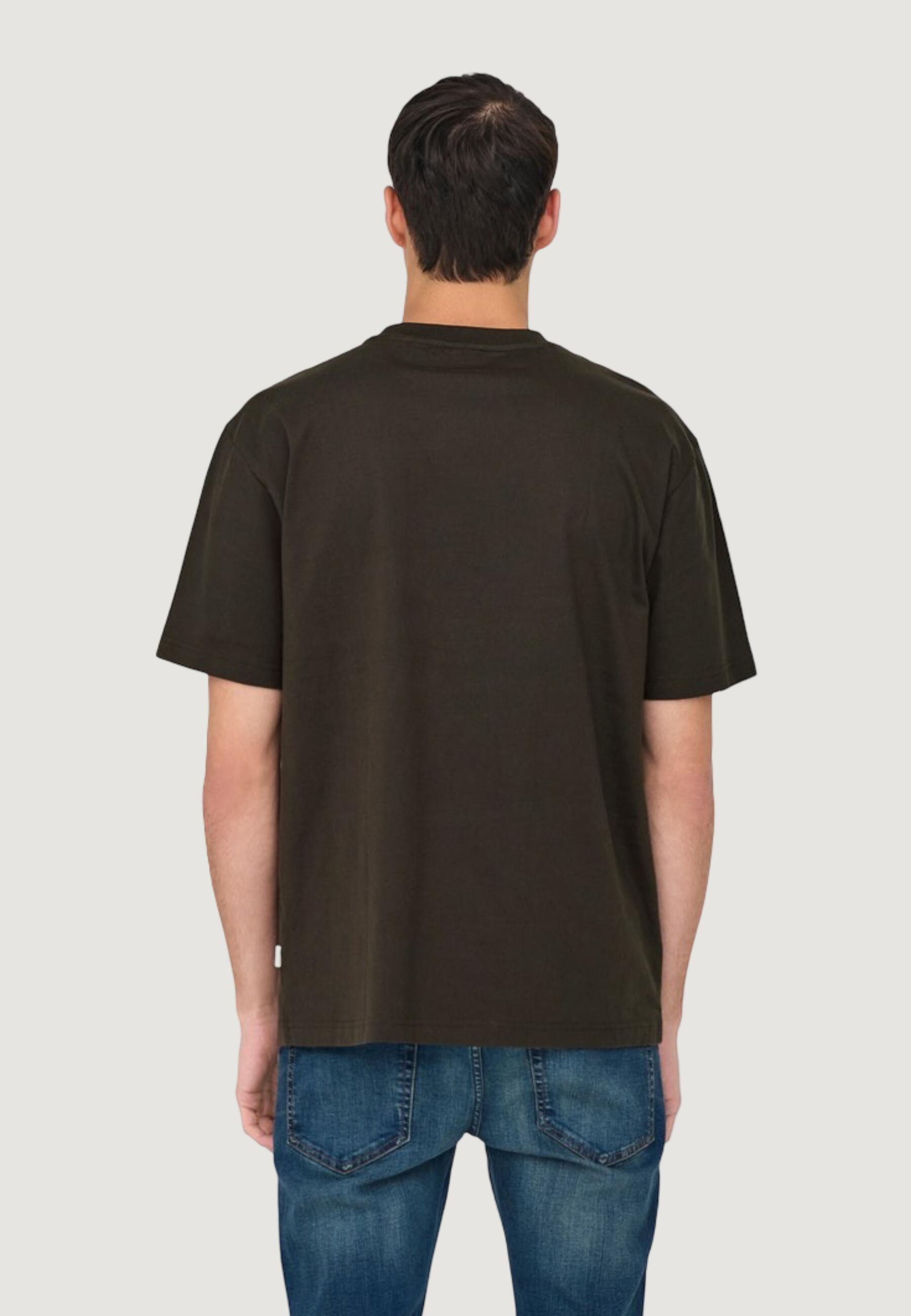 t-shirt crop top Onsfred Life Rlx Ss Tee Noos HOMME marron 2/4
