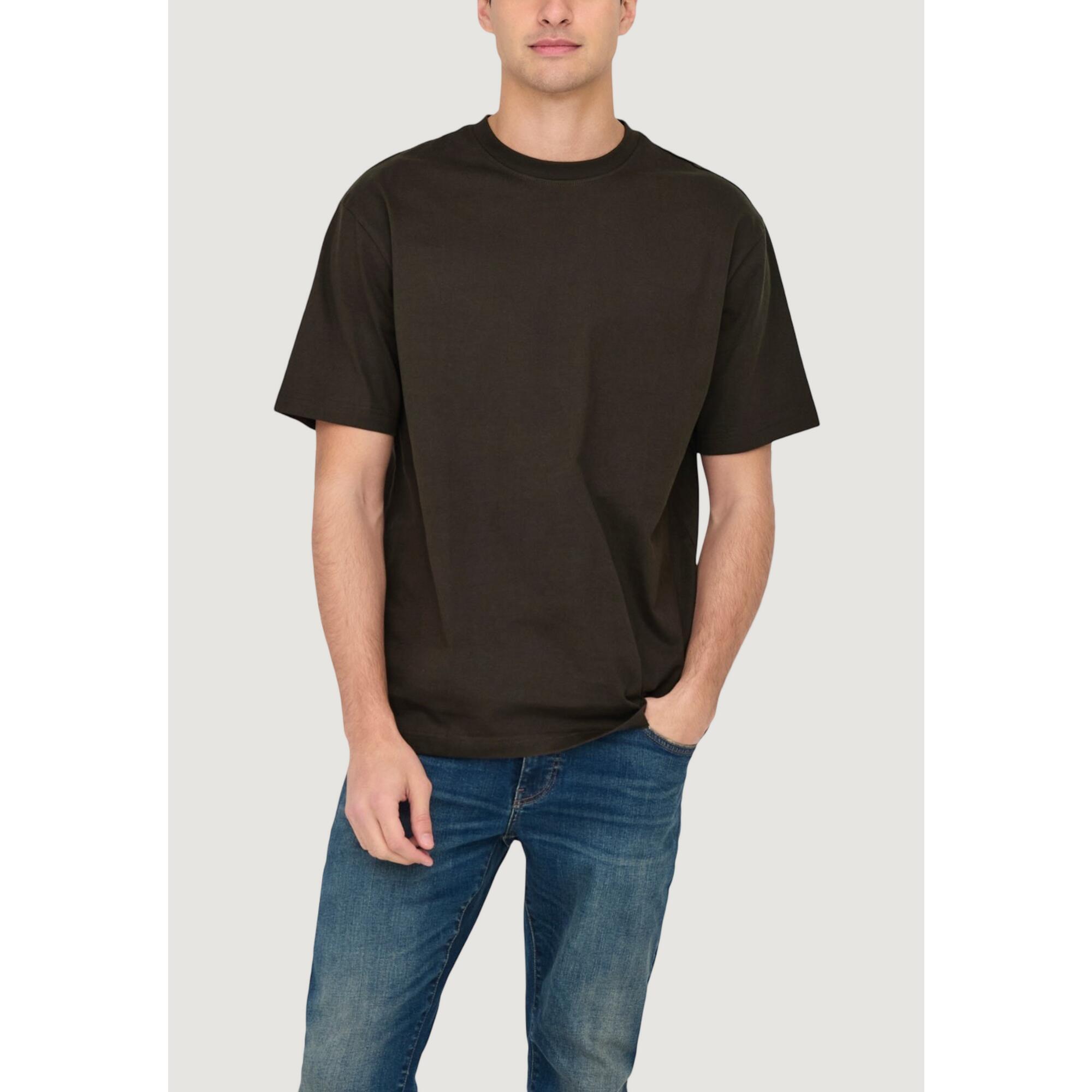 Only & Sons - T-shirt Crop Top Onsfred Life Rlx Ss Tee Noos Homme Marron - T-shirt Crop Top - Marron - Decathlon