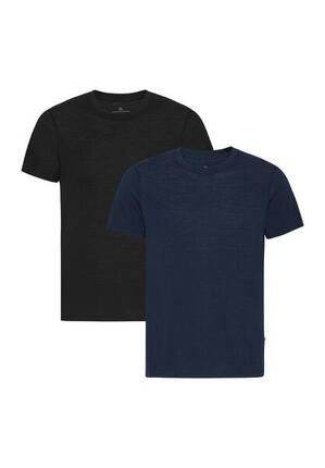 Herren 100 % Merino Woll T-Shirt Leicht Atmungsaktiv 2er Pack