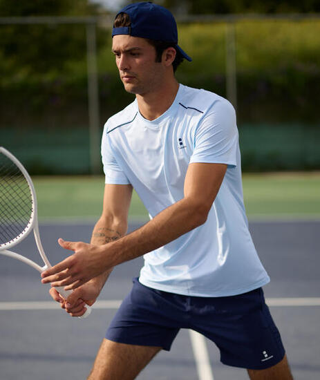 T-shirt Tennis/Padel Performance Uomo Blu ghiaccio
