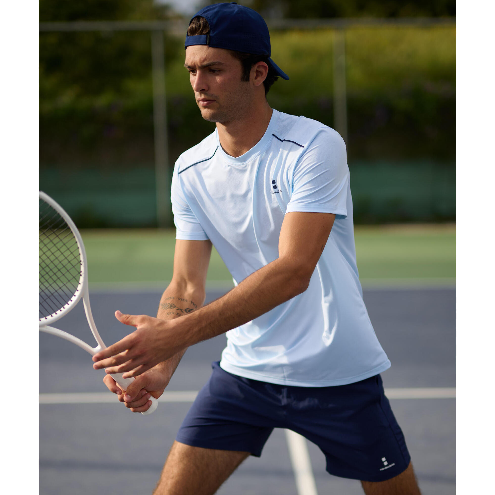 Nordicdots - T-shirt De Tennis/padel Performance Homme Bleu Glacier - T-shirt Manches Courtes - Bleu - Decathlon