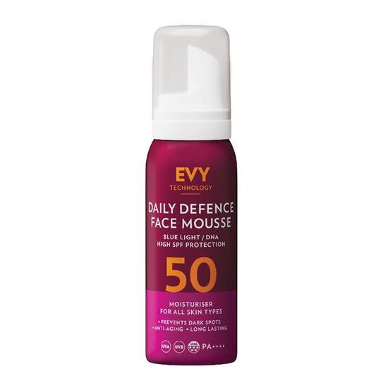 EVY Mousse viso Daily Defense SPF 50 – 75 ml (Skin Cancer Awareness)