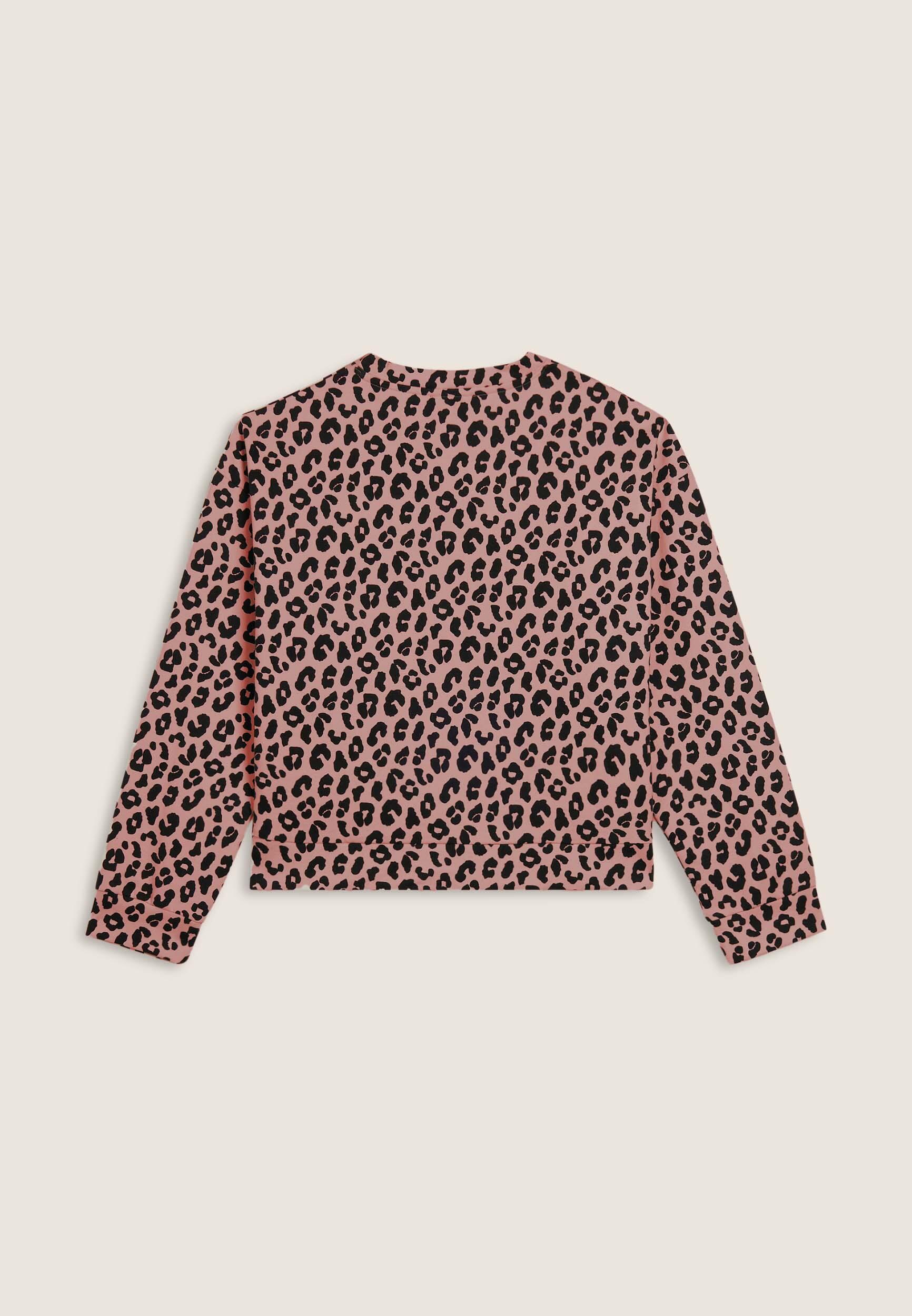 Sweat-shirt pour femmes à col rond imprimé léopard 2/3