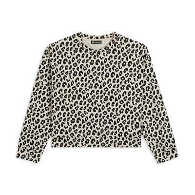 Felpa donna leopardata girocollo