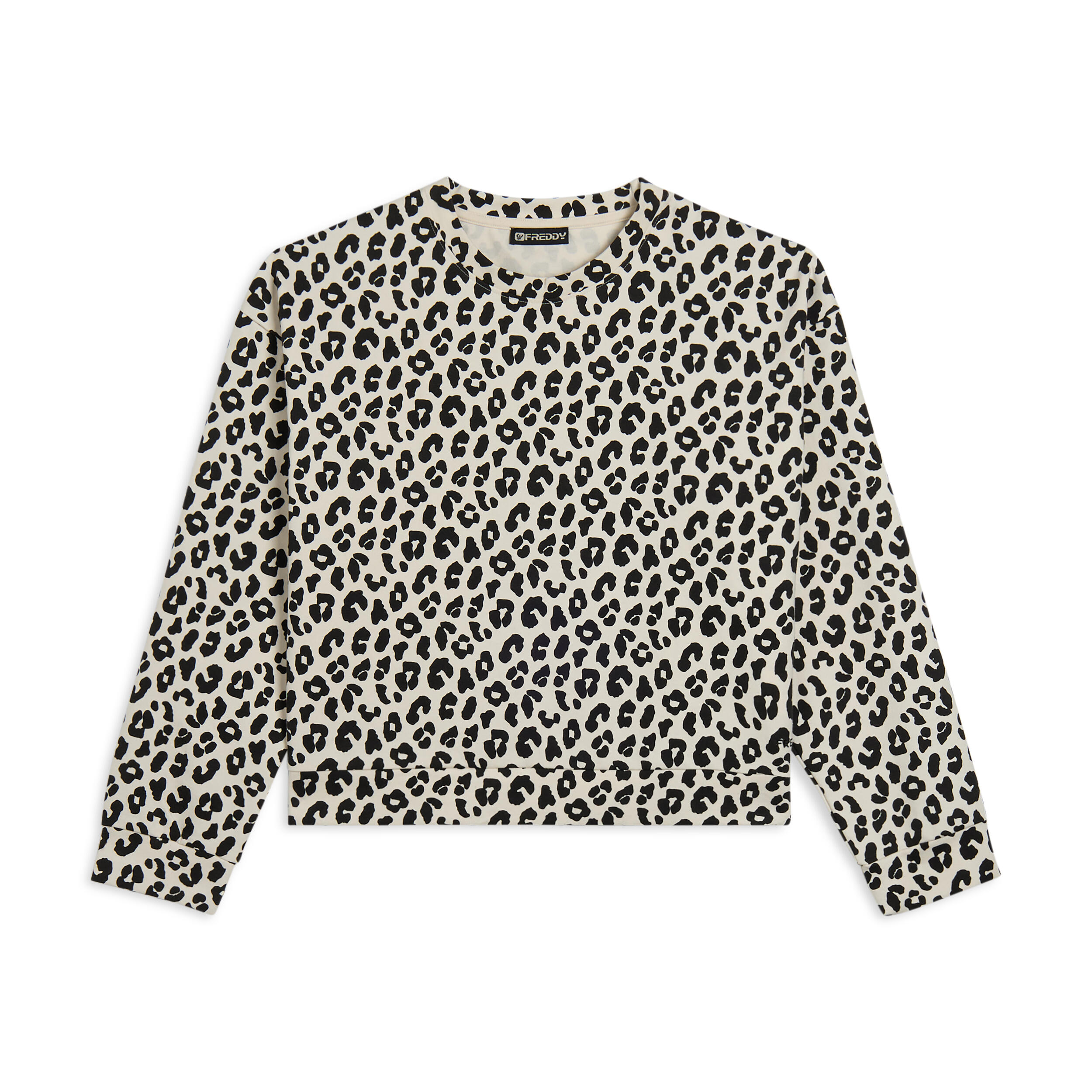 Freddy - Sweat-shirt Pour Femmes À Col Rond Imprimé Léopard - Sweat-shirt - Blanc - Decathlon