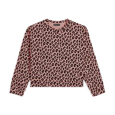 Felpa donna leopardata girocollo