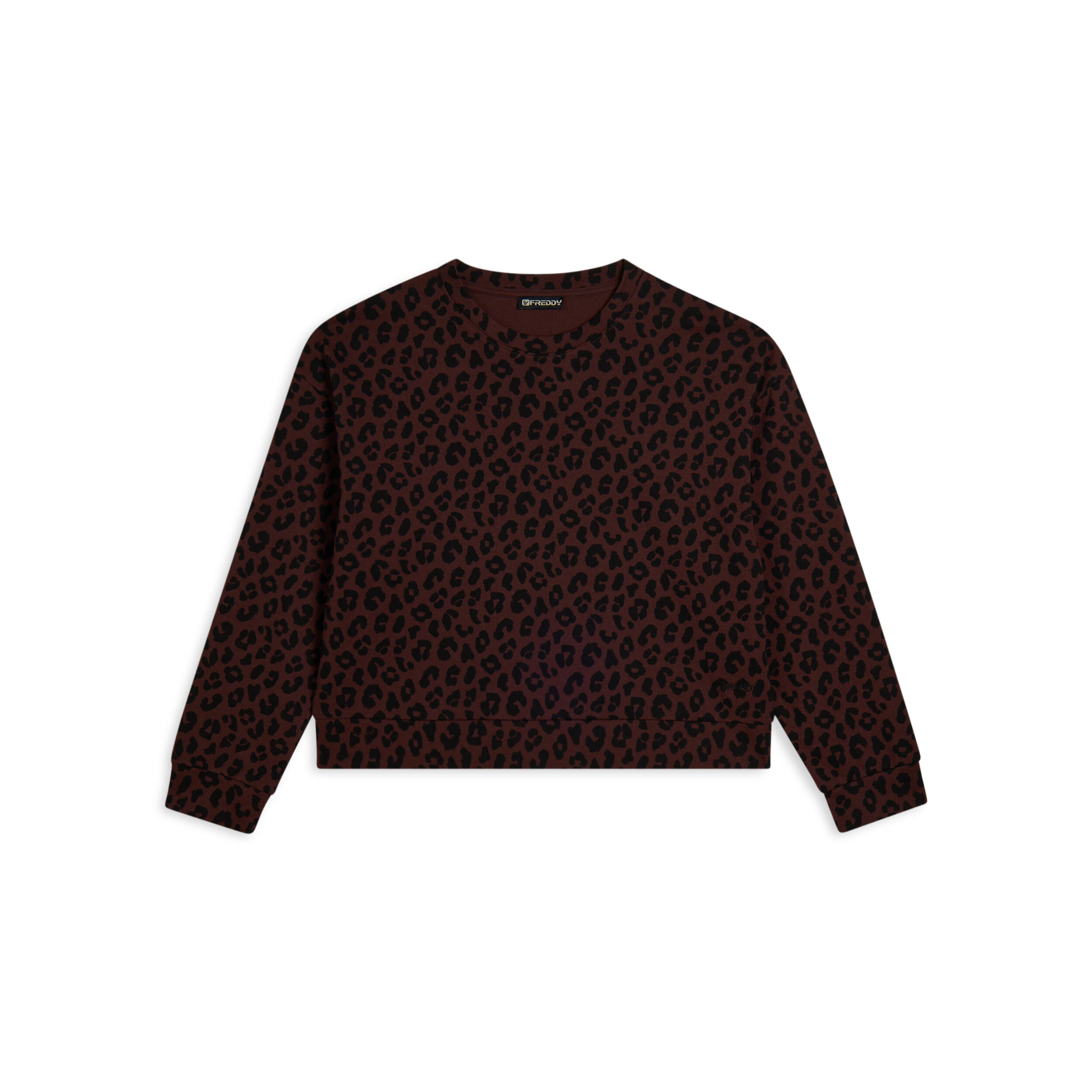Freddy - Sweat-shirt Pour Femmes À Col Rond Imprimé Léopard - Sweat-shirt - Marron - Decathlon