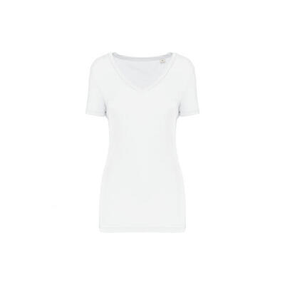 Dames-t-shirt met v-hals kariban lyocell tencel™