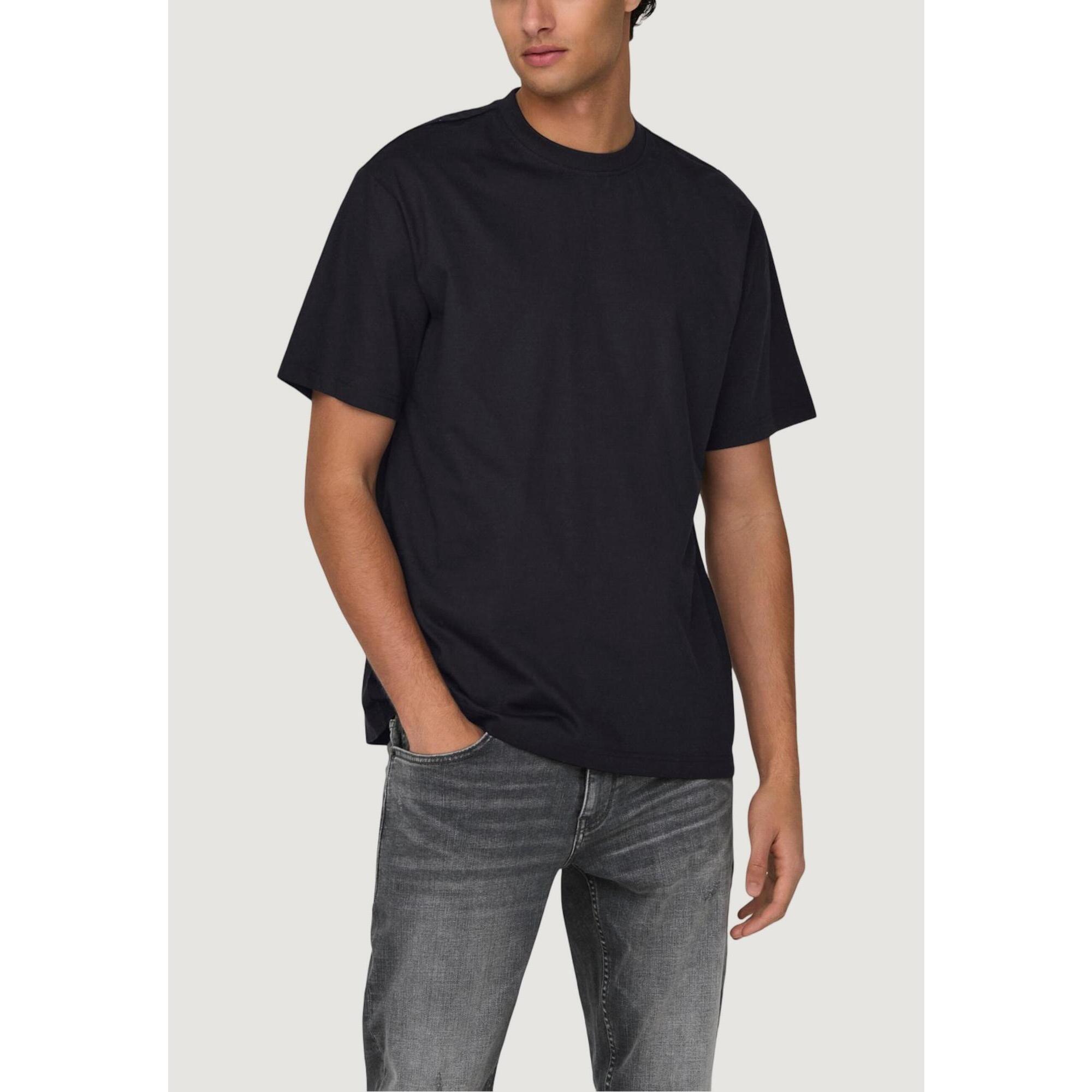 Only & Sons - T-shirt Crop Top Onsfred Life Rlx Ss Tee Noos Homme Noir - T-shirt Crop Top - Noir - Decathlon