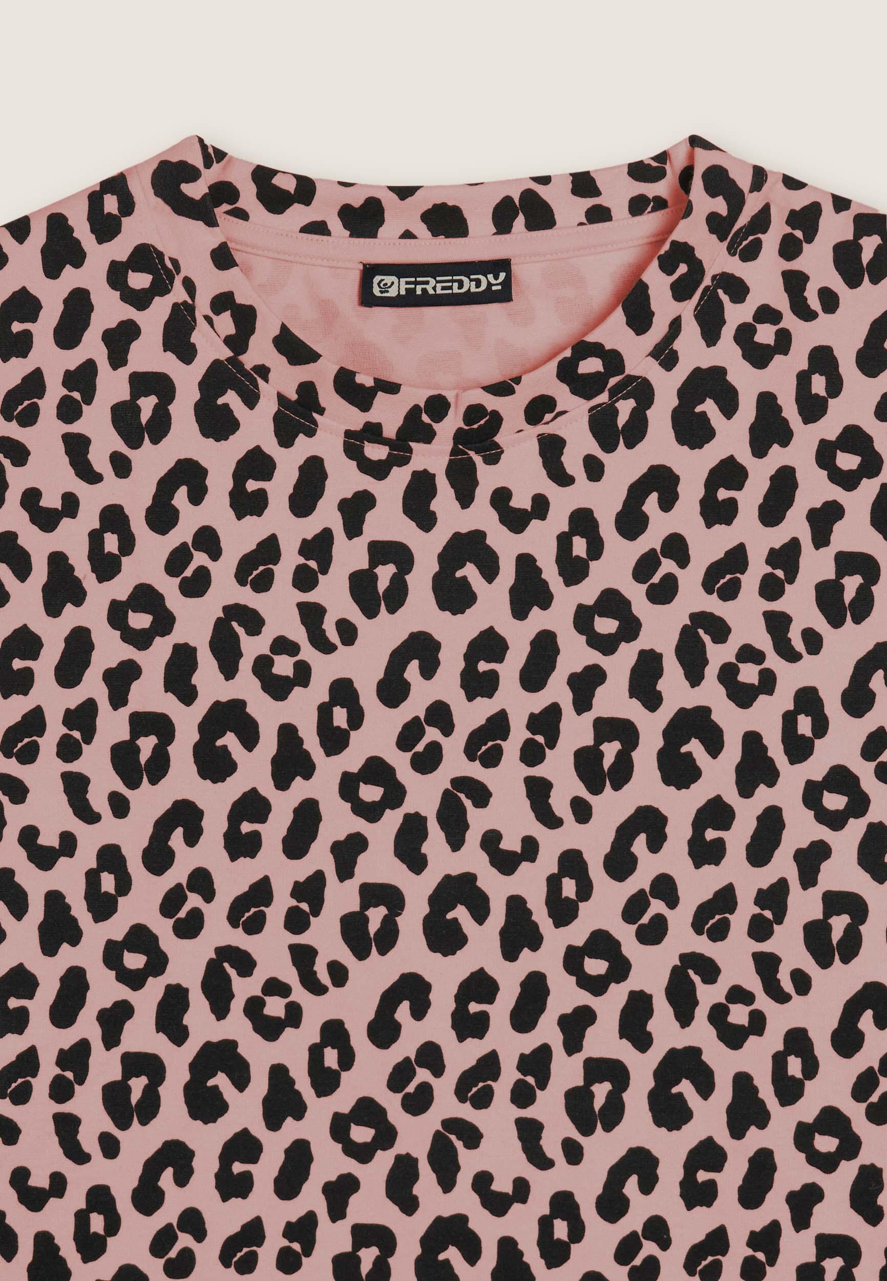 Sweat-shirt pour femmes à col rond imprimé léopard 3/3