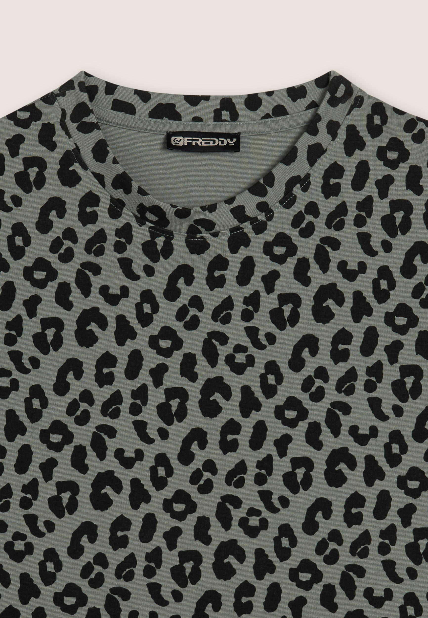 Sweat-shirt pour femmes à col rond imprimé léopard 3/3