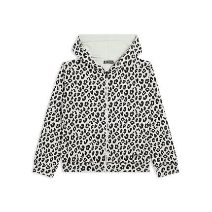 Sweat-shirt pour femmes imprimé léopard avec fermeture zippée et capuche