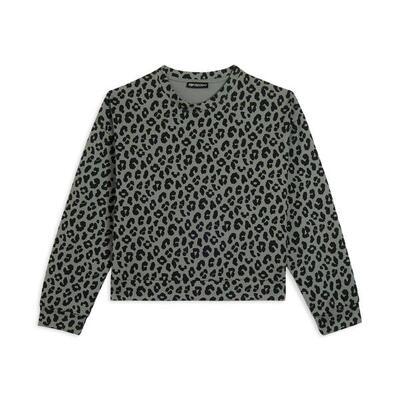 Felpa donna leopardata girocollo